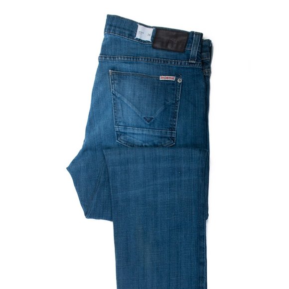 Hudson Byron 5 Pocket Straight Harr Blue Jeans - Picture 1 of 5